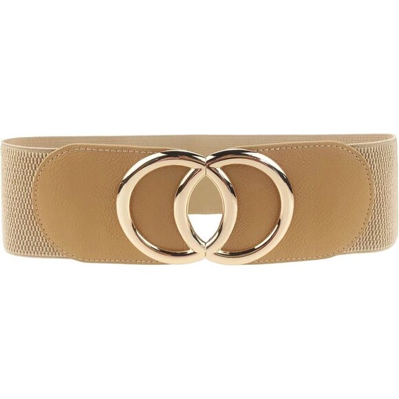 Women\'s Elastic Wide Waist Belt Faux Leather Metal Buckle Casual Dress main image 5